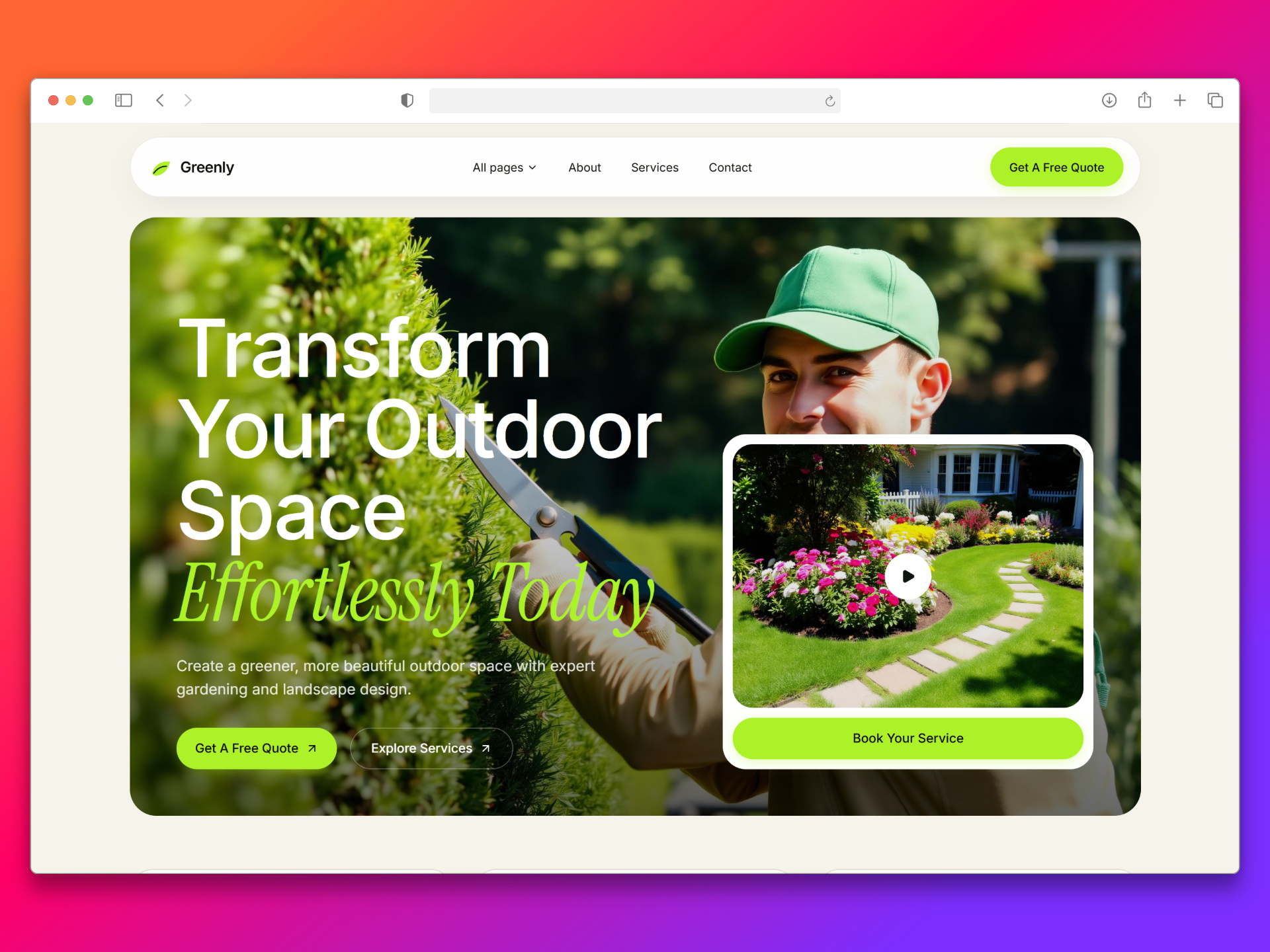 Greenly — Landscaping & Outdoor Services designed and built by Afeez Ademola Sule