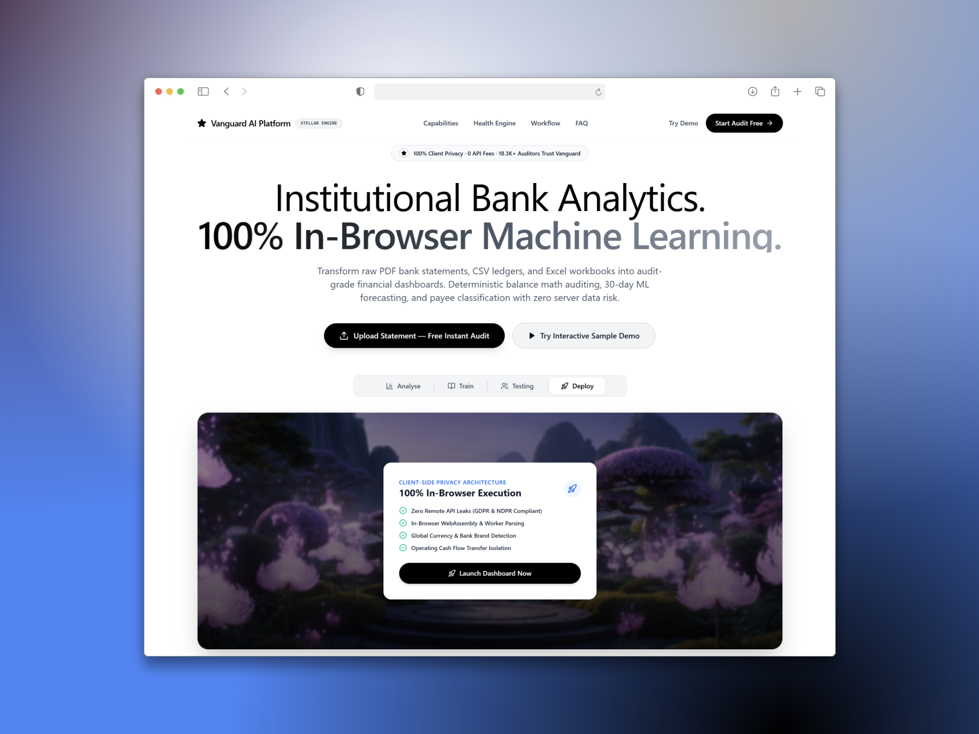Vanguard AI Platform — Institutional Bank Analytics & ML Platform designed and built by Afeez Ademola Sule